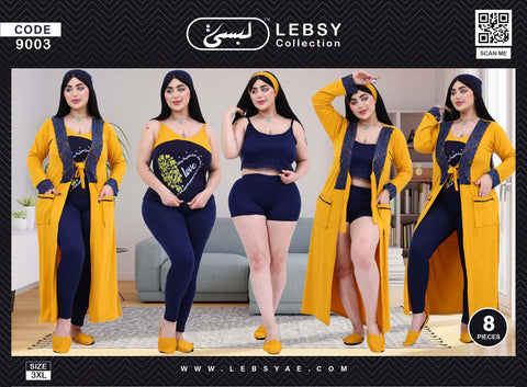Pajama 8 pieces code 9003 yellow color from Lebsy