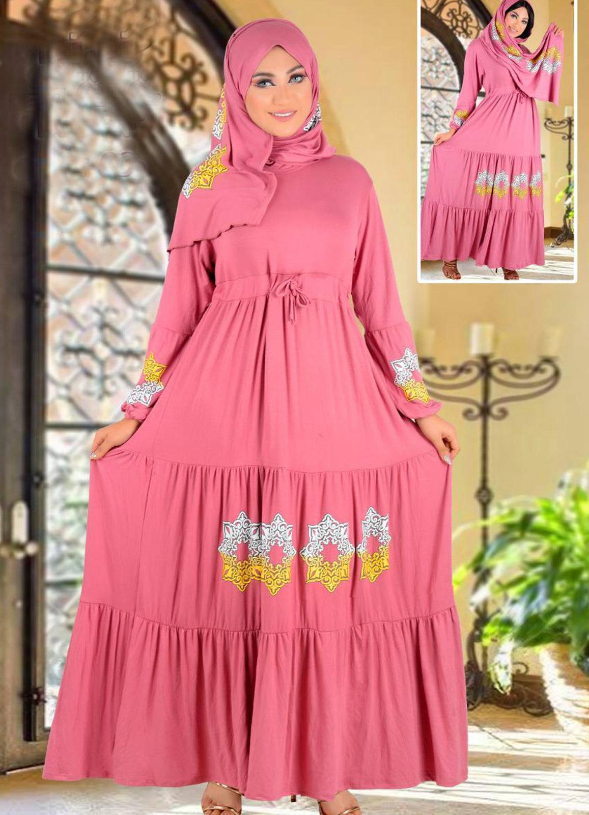 long dress pink color from lebsy free size code 030