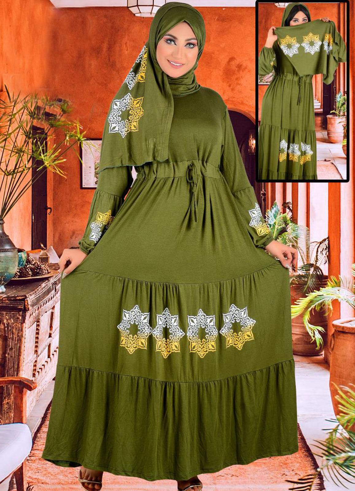 long dress green color from lebsy free size code 030
