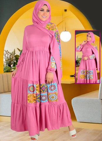 long dress pink color from lebsy free size code 022