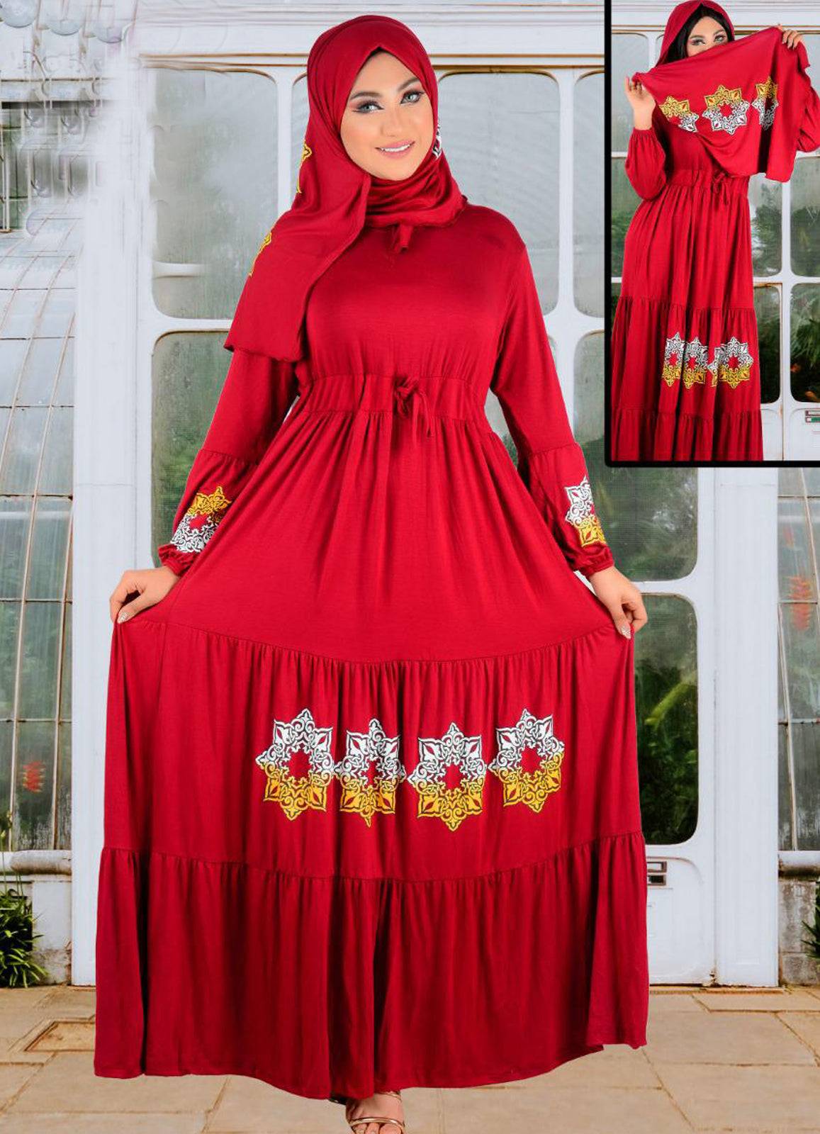 long dress maroon color from lebsy free size code 030