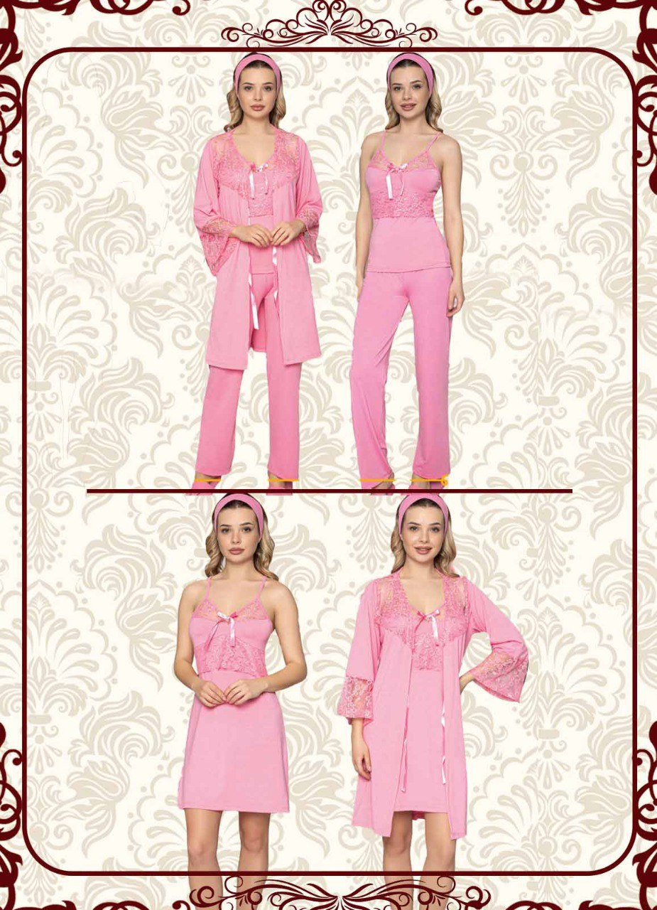 Pajama 4 piece 6259 Turkish from lebsy free size cotton - lebsyae