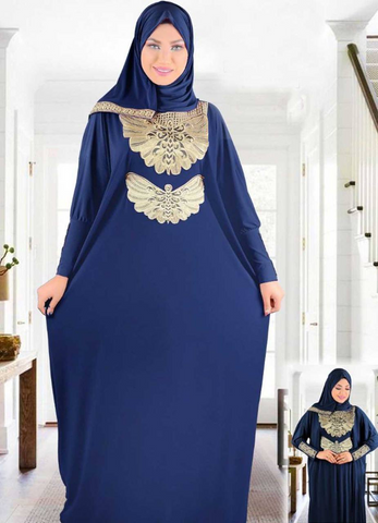 prayer dress dark blue color from lebsy free size code 463