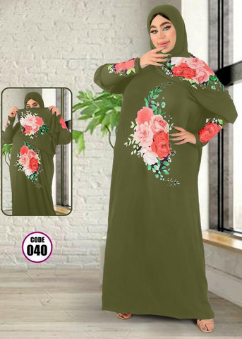 long dress green color from lebsy free size code 040